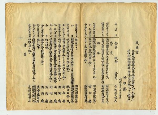 楊維馨文獻記錄