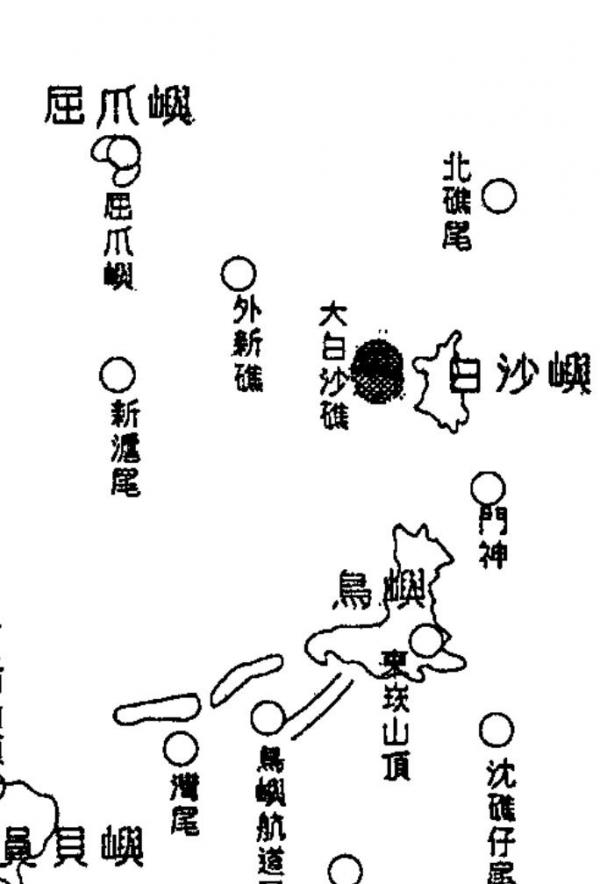 白沙鄉漁業導航標識燈位置略圖